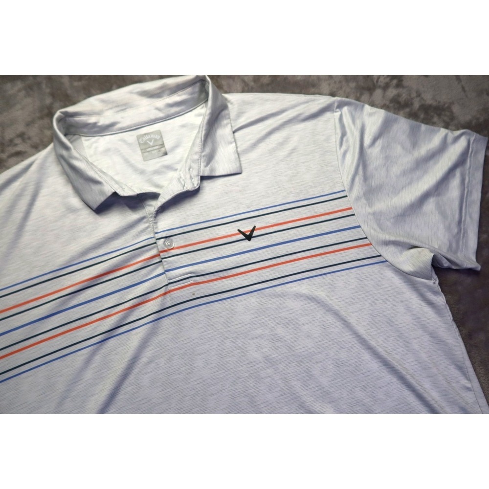 Callaway Striped Golf Polo Shirt Men's‎ Size XXL 2XL Opti Dri